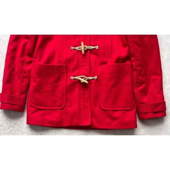 American Eagle Outfitters Red Toggle & Rope Duffle Wool Coat Jacket, Size Small - Picture 7 of 15